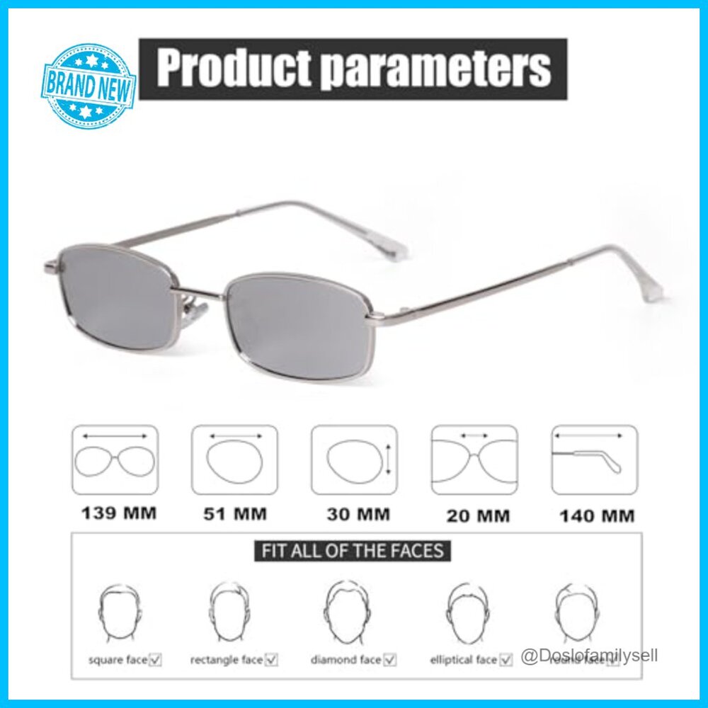 Thin Rectangular Sunglasses Retro Y2K Minimalist … - image 7